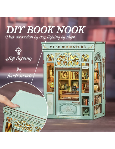 BOOK NOOK KIT - DIY- Librairie Muse - 201pc + LED Light 