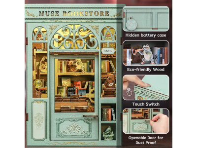BOOK NOOK KIT - DIY- Librairie Muse - 201pc + LED Light 