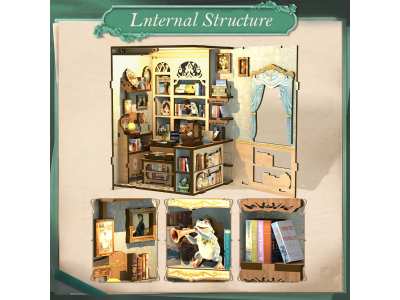 BOOK NOOK KIT - DIY- Librairie Muse - 201pc + LED Light 