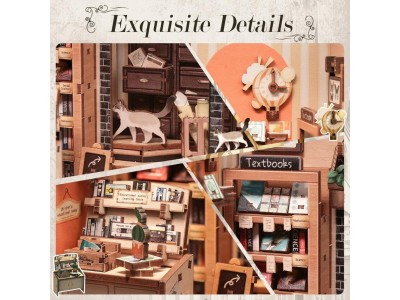 BOOK NOOK KIT - DIY- Librairie Scolaire - 168pc + Eclairage LED 