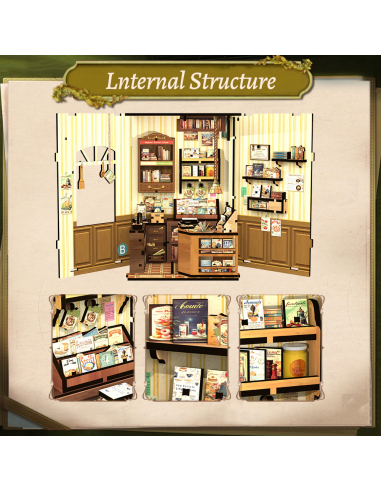 BOOK NOOK KIT - DIY- Librairie Culinaire - 156pc + Eclairage LED 