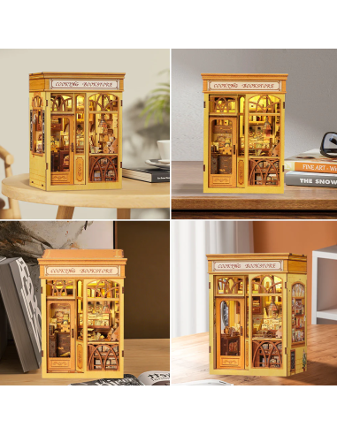 BOOK NOOK KIT - DIY- Librairie Culinaire - 156pc + Eclairage LED 