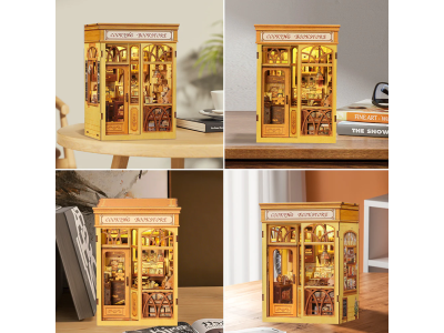BOOK NOOK KIT - DIY- Librairie Culinaire - 156pc + Eclairage LED 