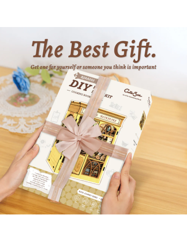 BOOK NOOK KIT - DIY- Librairie Culinaire - 156pc + Eclairage LED 