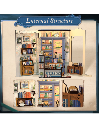 BOOK NOOK KIT - DIY- Librairie Littéraire - 186pc + Eclairage LED 