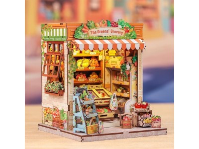 MINIATURE HOUSE - DIY- L'Epicerie Verte - 301pc + Eclairage LED 