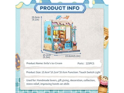 MINIATURE HOUSE - DIY- Glacier Bella - 225pc + Eclairage LED 