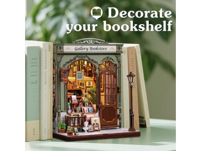 MINIATURE HOUSE - DIY- Galerie Librairie - 246pc + Eclairage LED 