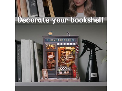 MINIATURE HOUSE - DIY- Salon de Coiffure John - 210pc + Eclairage LED 