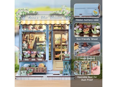 MINIATURE HOUSE - DIY- La Fleur Bleue d'Anna - 255pc + Eclairage LED 