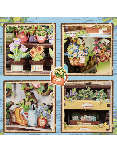 MINIATURE HOUSE - DIY- La Fleur Bleue d'Anna - 255pc + Eclairage LED 