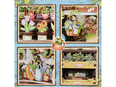 MINIATURE HOUSE - DIY- La Fleur Bleue d'Anna - 255pc + Eclairage LED 
