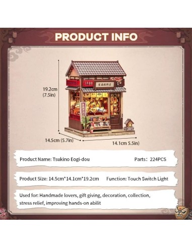 MINIATURE HOUSE - DIY- Tsukino Eogi-Dou - 224pc + Eclairage LED 