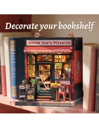 MINIATURE HOUSE - DIY- Pizzeria d'Oncle Joe - 236pc + Eclairage LED 