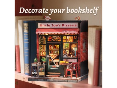MINIATURE HOUSE - DIY- Pizzeria d'Oncle Joe - 236pc + Eclairage LED 
