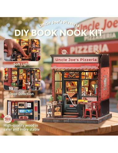 MINIATURE HOUSE - DIY- Pizzeria d'Oncle Joe - 236pc + Eclairage LED 