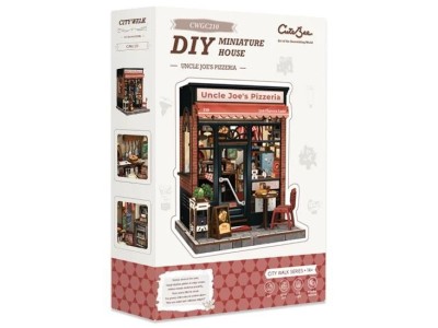 MINIATURE HOUSE - DIY- Pizzeria d'Oncle Joe - 236pc + Eclairage LED 