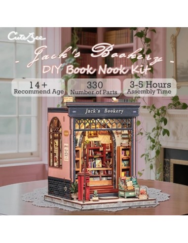 MINIATURE HOUSE - DIY- La Librairie de Jack - 330pc + Eclairage LED 
