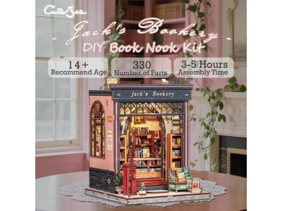 MINIATURE HOUSE - DIY- La Librairie de Jack - 330pc + Eclairage LED 
