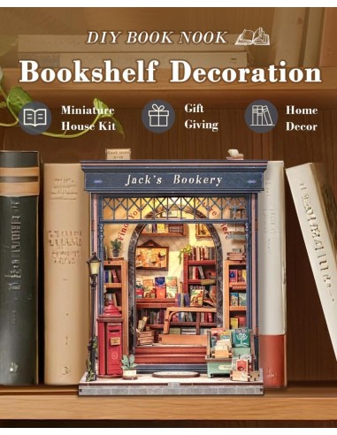 MINIATURE HOUSE - DIY- La Librairie de Jack - 330pc + Eclairage LED 