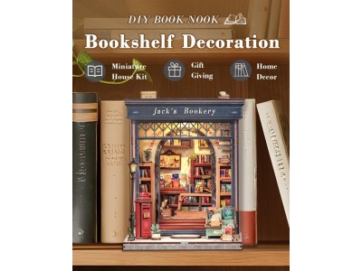 MINIATURE HOUSE - DIY- La Librairie de Jack - 330pc + Eclairage LED 