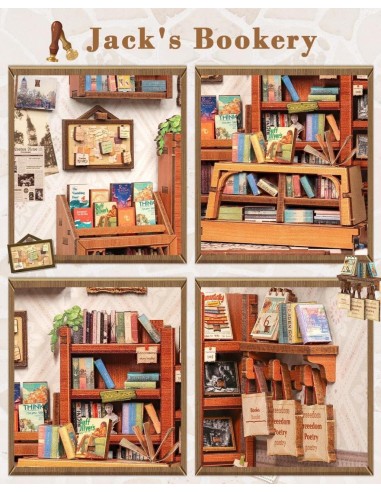 MINIATURE HOUSE - DIY- La Librairie de Jack - 330pc + Eclairage LED 