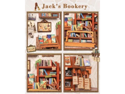 MINIATURE HOUSE - DIY- La Librairie de Jack - 330pc + Eclairage LED 