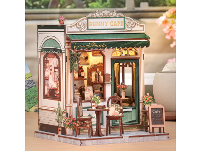 MINIATURE HOUSE - DIY- Café Sunny - 233pc + Eclairage LED 