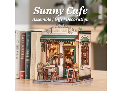 MINIATURE HOUSE - DIY- Café Sunny - 233pc + Eclairage LED 