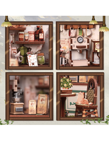 MINIATURE HOUSE - DIY- Café Sunny - 233pc + Eclairage LED 