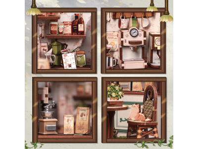 MINIATURE HOUSE - DIY- Café Sunny - 233pc + Eclairage LED 