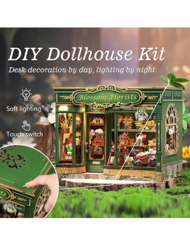 MINIATURE HOUSE - DIY - Fleuriste - 265pc + Eclairage LED 