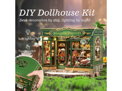 MINIATURE HOUSE - DIY - Fleuriste - 265pc + Eclairage LED 