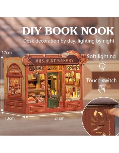 MINIATURE HOUSE - DIY - Boulangerie de Mrs. Hunt - 216pc+Eclairage LED 