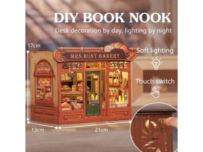 MINIATURE HOUSE - DIY - Boulangerie de Mrs. Hunt - 216pc+Eclairage LED 