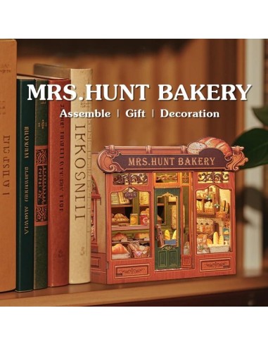 MINIATURE HOUSE - DIY - Boulangerie de Mrs. Hunt - 216pc+Eclairage LED 