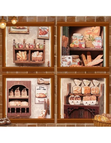 MINIATURE HOUSE - DIY - Boulangerie de Mrs. Hunt - 216pc+Eclairage LED 
