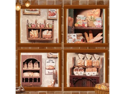 MINIATURE HOUSE - DIY - Boulangerie de Mrs. Hunt - 216pc+Eclairage LED 