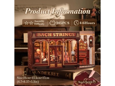 MINIATURE HOUSE - DIY- Bach Strings - 285pc+Eclairage LED 