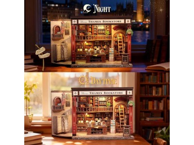 MINIATURE HOUSE - DIY- Librairie Thames - 343pc+Eclairage LED 