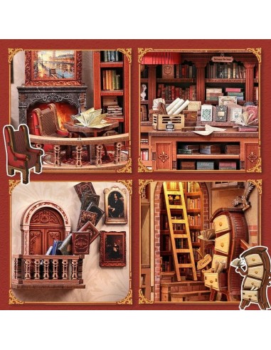 MINIATURE HOUSE - DIY- Librairie Thames - 343pc+Eclairage LED 