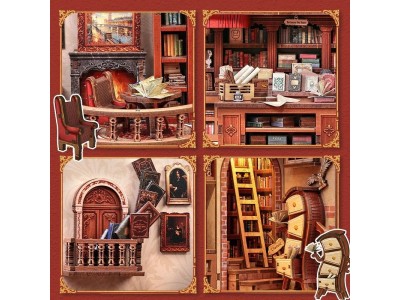 MINIATURE HOUSE - DIY- Librairie Thames - 343pc+Eclairage LED 