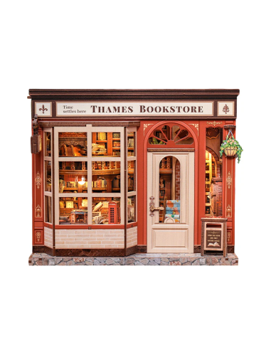 MINIATURE HOUSE - DIY- Librairie Thames - 343pc+Eclairage LED 