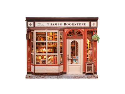 MINIATURE HOUSE - DIY- Librairie Thames - 343pc+Eclairage LED 