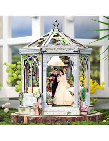 MINIATURE HOUSE - DIY- Maison des Fleurs Windsor - 235pc+Eclairage LED 