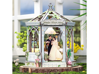 MINIATURE HOUSE - DIY- Maison des Fleurs Windsor - 235pc+Eclairage LED 