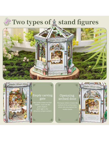 MINIATURE HOUSE - DIY- Maison des Fleurs Windsor - 235pc+Eclairage LED 
