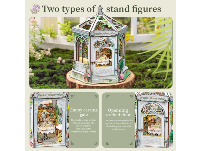 MINIATURE HOUSE - DIY- Maison des Fleurs Windsor - 235pc+Eclairage LED 