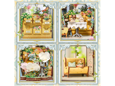 MINIATURE HOUSE - DIY- Maison des Fleurs Windsor - 235pc+Eclairage LED 