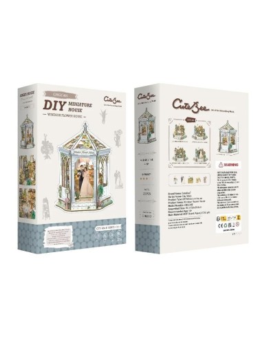 MINIATURE HOUSE - DIY- Maison des Fleurs Windsor - 235pc+Eclairage LED 